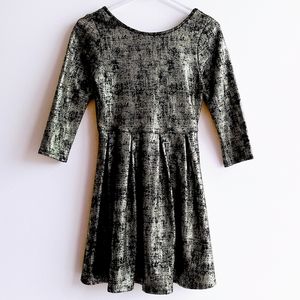 ONE CLOTHING Black & Gold Metallic Skater Dress